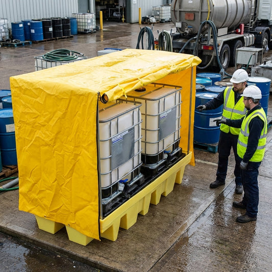Double IBC Covered Spill Pallets – Heavy Duty Polyethylene – Industrial
