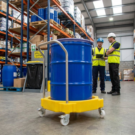 Bunded Drum Dolly with Handle – 725mm x 725mm x 990mm – Polyethylene – Industrial Use