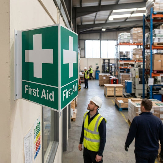 First Aid Projecting Safety Signs – 150mm x 200mm – Rigid Plastic – Indoor/Outdoor