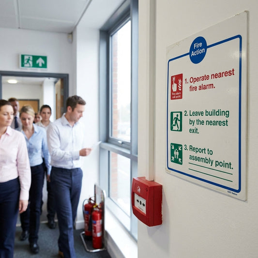 Fire Action Notice – EEC – Automatic Brigade Dialling – Safety Sign
