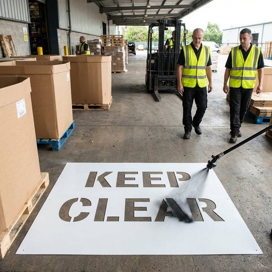 Keep Clear Stencil – 600mm x 400mm – PVC – Industrial & Commercial Use