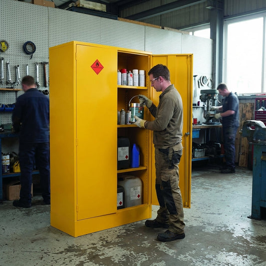 Hazardous Substance Storage Cabinets – Two Door – Welded Seams – Industrial Use