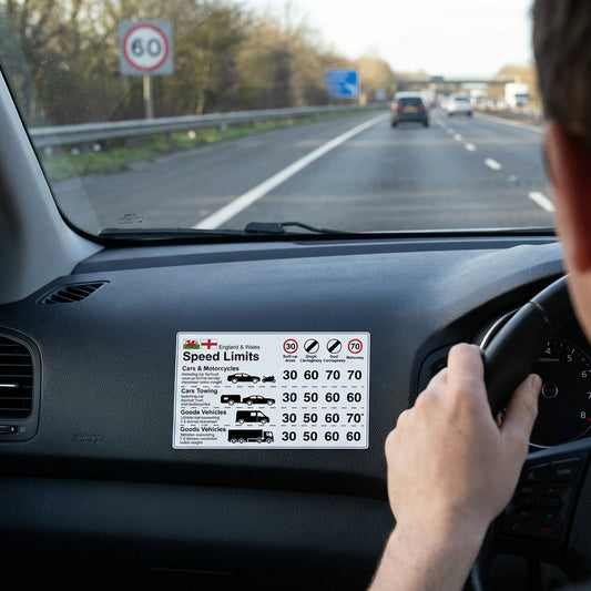 Dashboard Speed Limit Guidance Stickers – Self-Adhesive Vinyl – Indoor/Outdoor Use