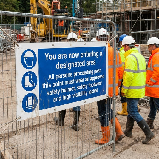 Safety Banner – 1270mm x 610mm – Flame Resistant PVC – Indoor/Outdoor Use