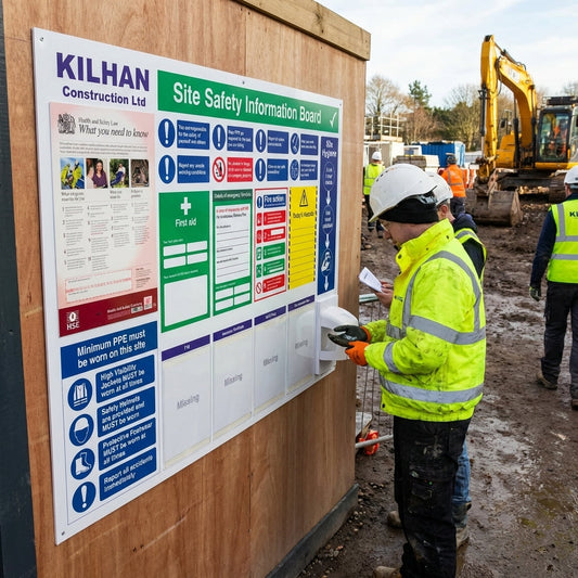 Compact Safety Notice Board – 1000mm x 1420mm – Rigid Correx Plastic – Industrial Use
