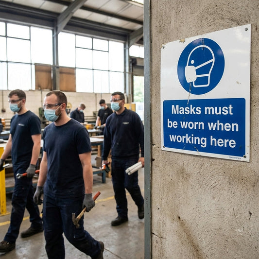 Safety Sign – Masks Must Be Worn – 1mm Rigid Plastic – Indoor/Outdoor Use