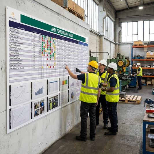 Large Format Visual Management Wall Board – 2440 x 1220mm – Dibond Composite – Industrial Use