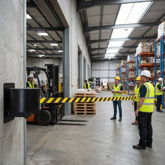 Wall Mounted Retractable Barriers – 16m & 23m – Heavy Duty – Industrial Use