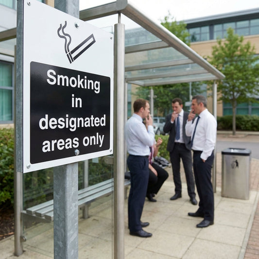 Smoking Area Sign – 1mm Rigid Plastic – Indoor/Outdoor Use