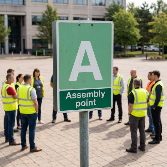 Assembly Point Sign – Custom Letter/Number – 1mm Rigid Plastic – Indoor/Outdoor Use