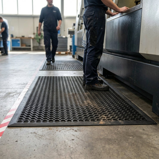 Rubber Anti-Fatigue Mat – Black – Slip-Resistant – Industrial Use