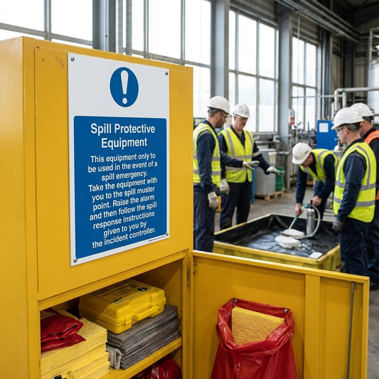Spill Protective Equipment Safety Signs – Commercial Use