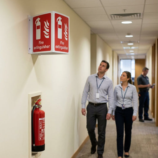 Fire Extinguisher Projecting Sign – Essential Safety Signage – Indoor/Outdoor