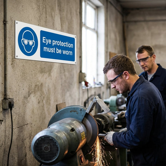 Eye Protection Sign – 1mm Rigid Plastic – Indoor/Outdoor Use