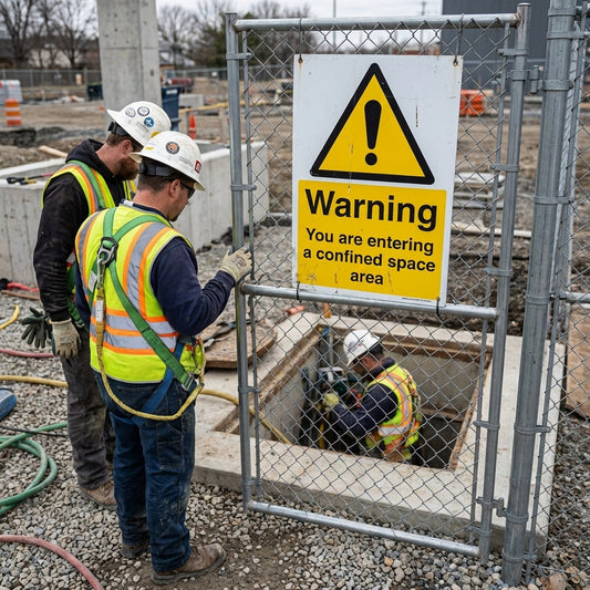 Confined Space Warning Sign – 1mm Rigid Plastic – Indoor/Outdoor Use