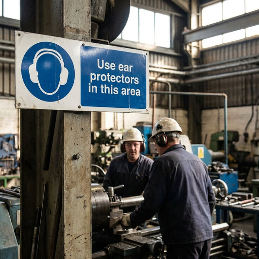 Use Ear Protectors In This Area Safety Sign – 1mm Rigid Plastic – Indoor/Outdoor