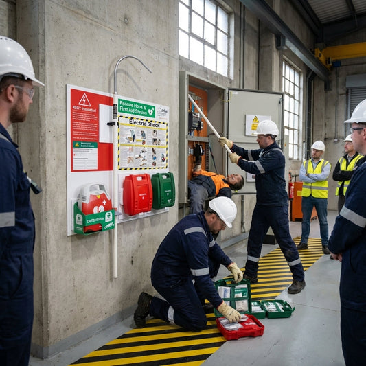 Rescue Hook Station with AED & First Aid – Insulated Hook – Industrial
