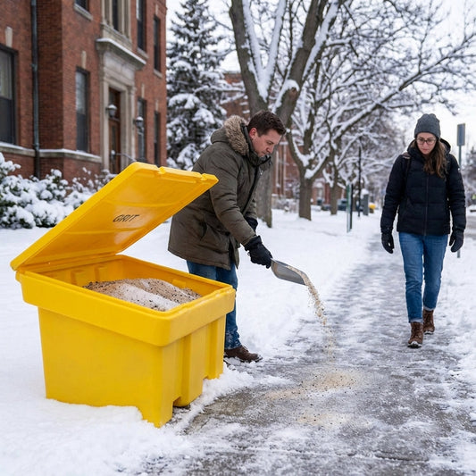 Grit Bin – 350 Litre Yellow – UV Resistant Polyethylene – Outdoor Use