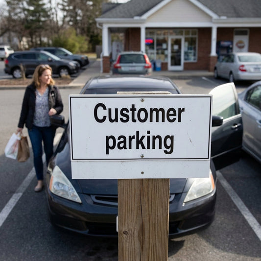 Customer Parking Sign – 450mm x 150mm – Rigid Plastic – Indoor/Outdoor Use
