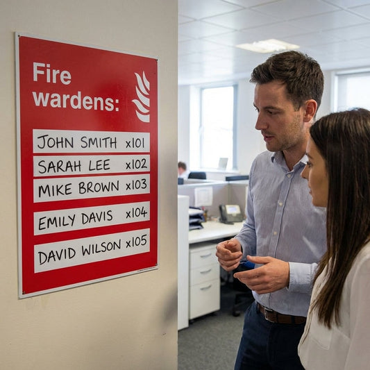 Custom Fire Warden Signs – Space for 5 Names – Indoor/Outdoor Use