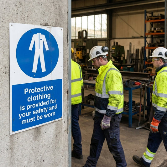 Protective Clothing Safety Sign – 1mm Rigid Plastic – Indoor/Outdoor