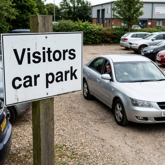 Visitors Car Park Sign – 1mm Rigid Plastic – Indoor & Outdoor