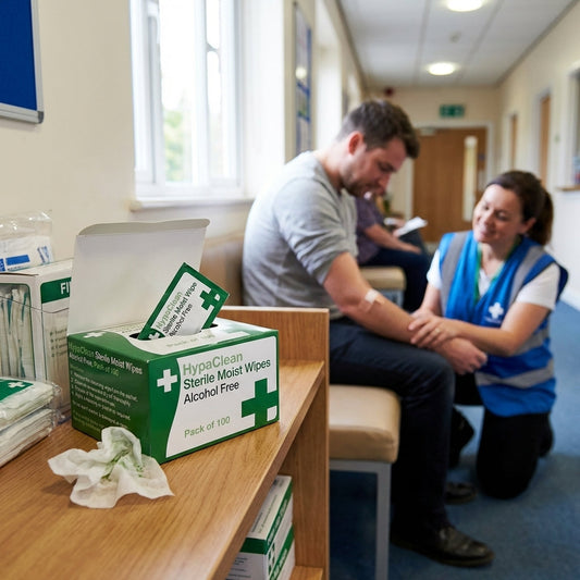 Sterile First Aider Moist Wipes – Box of 100 – Alcohol-Free – Workplace First Aid