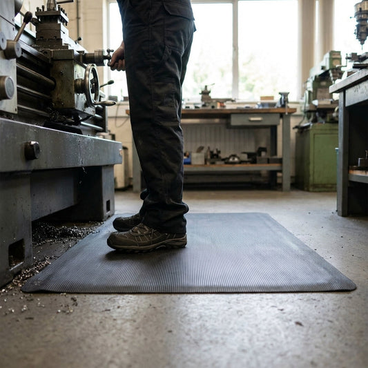 Anti-Fatigue Matting – Black – Ribbed Surface – Workplace Comfort