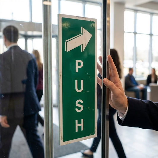 Push Sign – Clear Instructions – Indoor & Outdoor Use