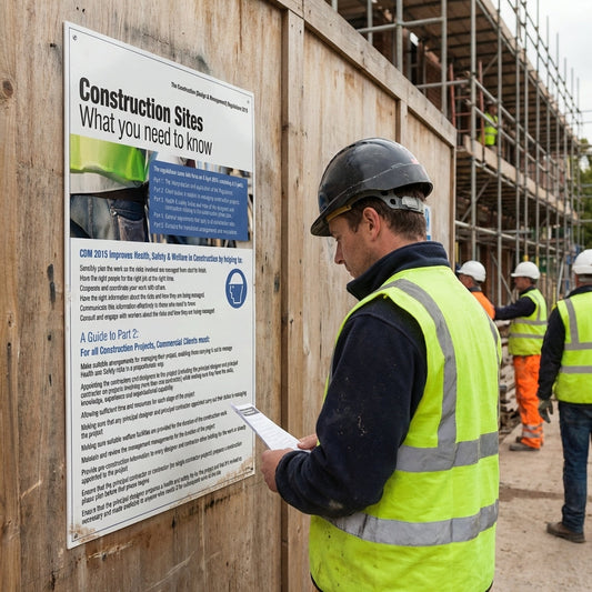 Construction Safety Poster – 400mm x 600mm – Rigid Plastic – Indoor/Outdoor Use