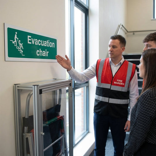 Evacuation Chair Signs – Indoor/Outdoor Use – Safety Signage