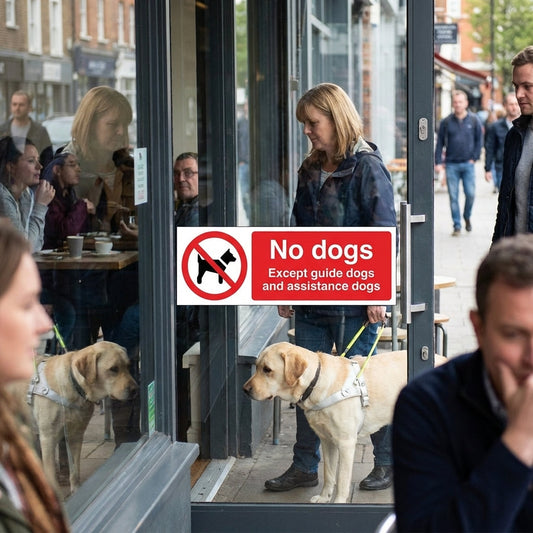 Safety Sign – No Dogs Except Guide Dogs – 1mm Rigid Plastic – Indoor/Outdoor