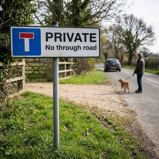 Private No Through Road Sign – 450mm x 150mm – Aluminium – Outdoor