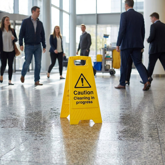 Caution Cleaning in Progress Sign – 300mm x 600mm – Polypropylene – Indoor/Outdoor