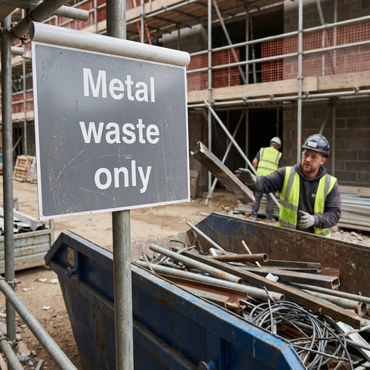 Metal Waste Only Sign – 600mm x 400mm – Aluminium – Indoor/Outdoor Use