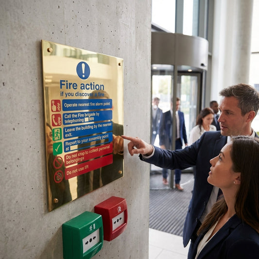 Fire Action Notice Sign – Safety Symbols – Indoor Use