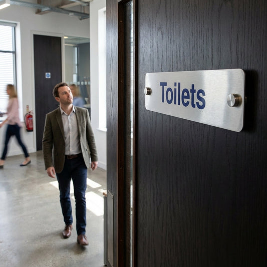 Toilet Door Signs – 200mm x 50mm – Aluminium – Indoor/Outdoor Use