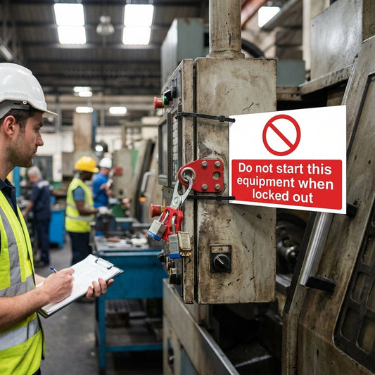 Safety Equipment Lockout Signs – Do Not Start This – 1mm Rigid Plastic – Indoor/Outdoor Use
