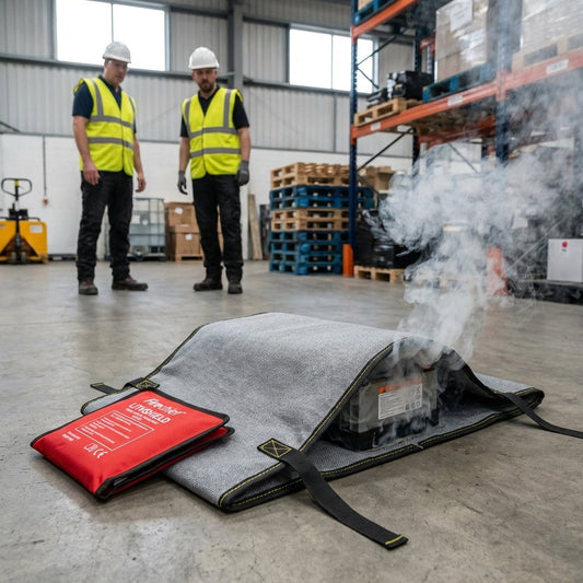 Tough Battery Fire Blanket – 1.55m x 1.55m – High Temperature Resistant – Industrial Use