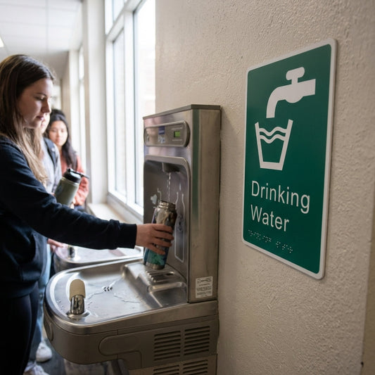 Braille Drinking Water Sign – 150mm x 225mm – 1.5mm PVC – Indoor Use