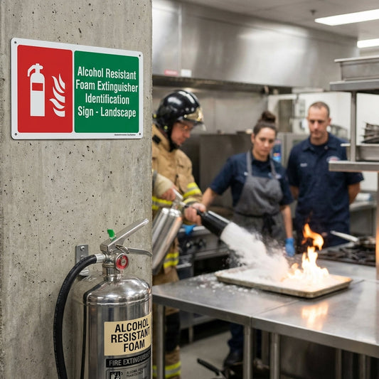 Alcohol Resistant Foam Extinguisher Sign – Landscape – Durable – Safety Compliance