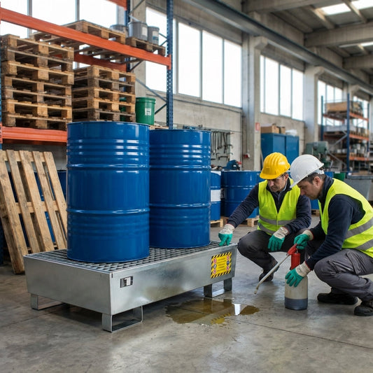 Steel Spill Pallets – 2 Drum – Galvanised Steel, 214L Sump – Industrial Use