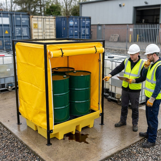 4 Drum Spill Containment Pallet – Covered – Polyethylene – Industrial