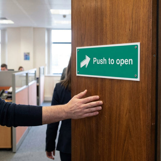 Push to Open Sign – Durable Material – Indoor/Outdoor Use