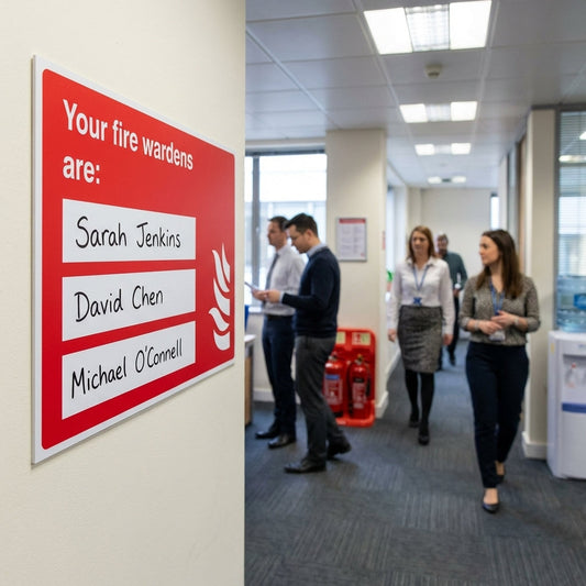 Fire Warden Adaptable Sign – 310mm x 215mm – 3mm PVC – Indoor Safety