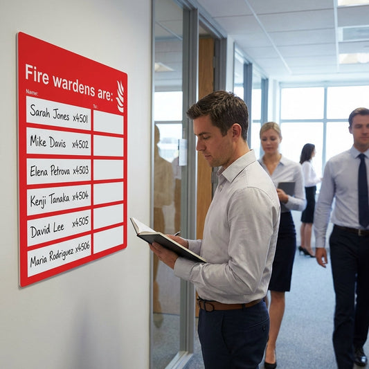 Fire Warden Adaptable Sign – 215mm x 310mm – 3mm PVC – Indoor Safety
