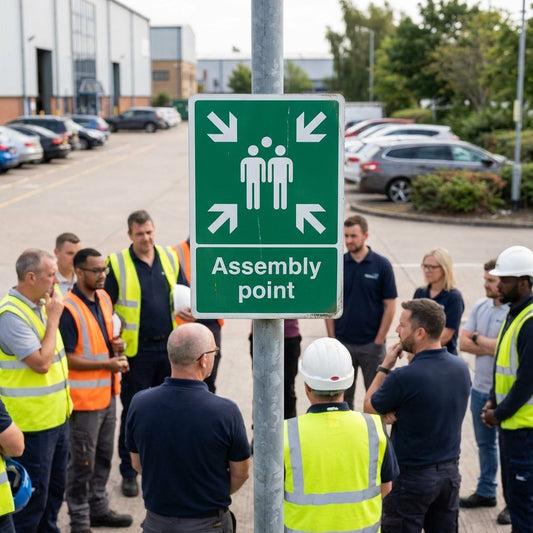 Assembly Point Sign – Muster Symbol – Industrial Safety – Indoor/Outdoor