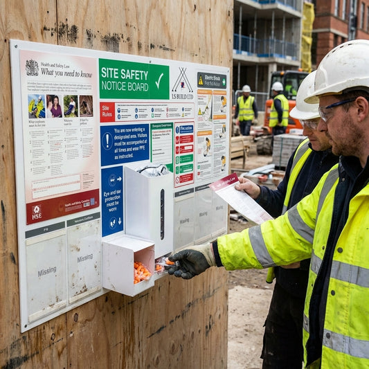 Construction Safety Notice Board – 1740mm x 1000mm – Durable Plastic – Industrial Use