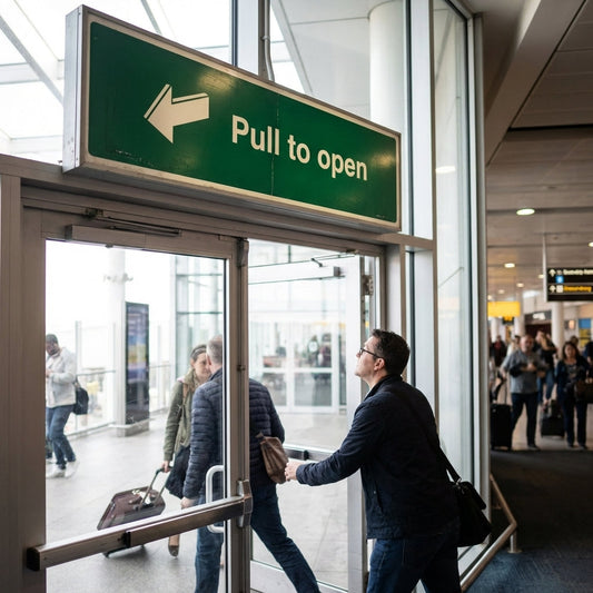 Pull to Open Sign – Durable Material – Indoor & Outdoor Use