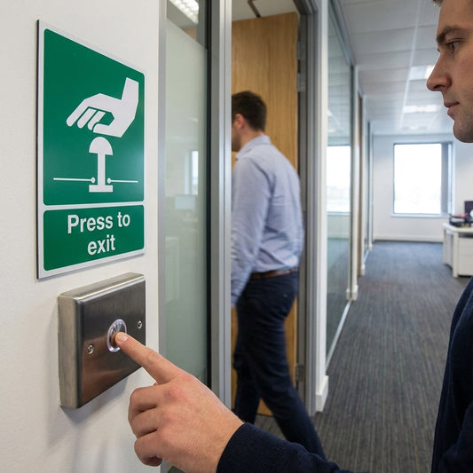 Press To Exit Sign – Standard – Indoor/Outdoor Use